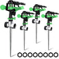 Chengu 4 Pcs Impact Lawn Sprinkler for Yard Heavy Duty Water Plastic Sprinkler Head with Zinc Alloy Spike Base Adjustable 360 Degree Pulsating Sprinklers for Large Area Yard Lawn Garden Irrigation