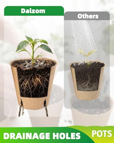 LWWTBS 3.15" Peat Pots 60Pcs Biodegradable Pots for Seedlings