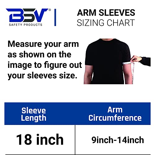 BSV Kevlar Arm Protection Sleeves with Thumb Hole - Cut, Scratch, Bite and Heat-Resistant - Unisex, 18", 1 Pair - color: Black