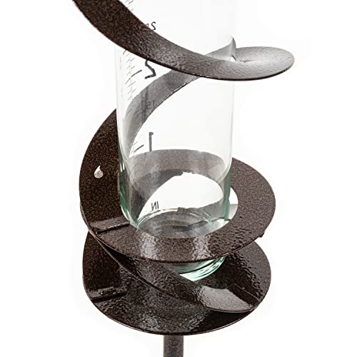 La Crosse 704-56357-INT Helix Spiral Metal Rain Gauge - color: Hammered