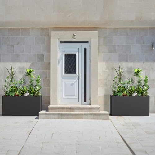 Rectangular Metal Planter Box 36x15x15 inch, Black - size: 36X15X15In Black