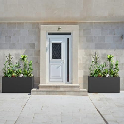 Rectangular Metal Planter Box 36x15x15 inch, Black - size: 36X15X15In Black