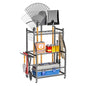 Ultrawall Garden Tool Organizer Yard Storage Stand for Garage w/Wheels - size: Medium