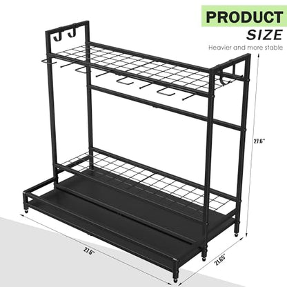 VGMiu Garden Tool Organizer for Garage,Yard Tool Rack Black