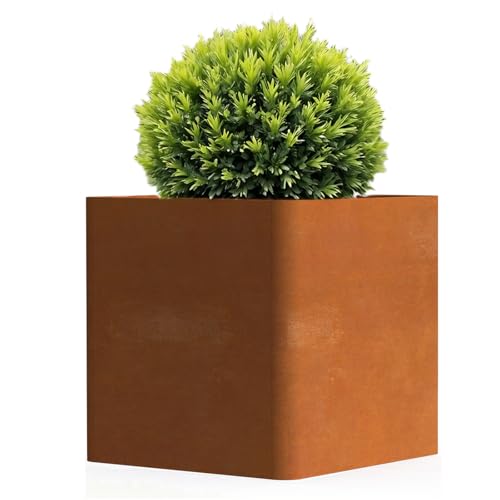 Corten Steel Planters Outdoor 26 Inch - color: Corten, size: 26"L x 26"W x 26"H