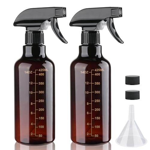 16.9oz Plastic Spray Bottle With Scale, 2 Pack - color: Amber-scale