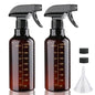 16.9oz Plastic Spray Bottle With Scale, 2 Pack - color: Amber-scale