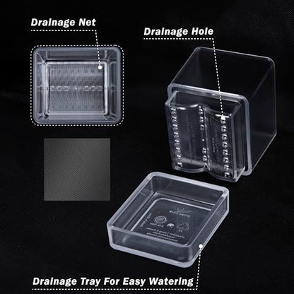 D'vine Dev 4-Pack Acrylic Herb Planter Pots, 4 in, Clear, 76-Y-D-1 - color: Clear, size: 16 Inch x 4.5 Inch