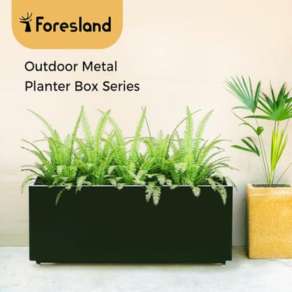 40Wx12Dx16H Black Metal Planter Box, Easy Assembly Raised Garden Bed - color: Black, size: 16Hx40Wx12D