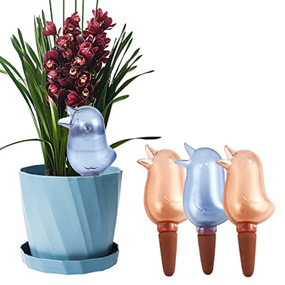 4 Pack Self Watering Spikes, Indoor Plant Watering Globes, Bird Shape Automatic Irrigation Spikes,Plant Watering Devices (Red&Blue) - color: Red&Blue