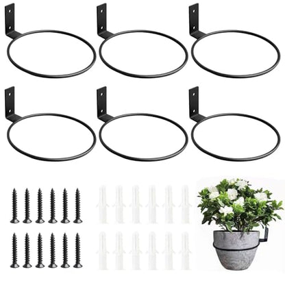 6 Pack 6 Inch Wall Plant Holder,Metal Plant Hanger Indoor,Wall Planters For Indoor Plants,Black - size: 6 inch-6Pack