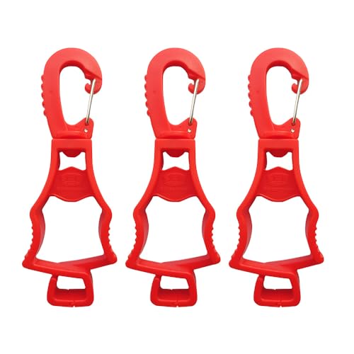 Seibertron Patented 3pcs Glove Clips, Glove Holder, Glove Clips For Work, For Duty Belt, For Construction Red - color: Red 3 Pieces
