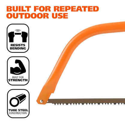 GreatNeck 24 Inch Bow Saw for Brush Clearing and Dry Wood Cutting - size: 24 Inch, style: Saw