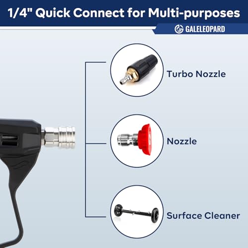 Short Pressure Washer Gun with 1/4" QC,with 5 Spray Nozzle Tips