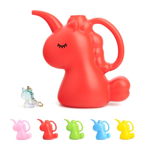 XXXFLOWER Unicorns Indoor Watering Can 1/4 Gallon 1 L Red - size: Red