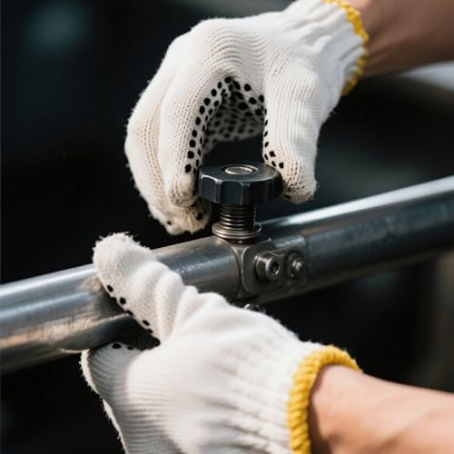 Unisex White Cotton Polyester Knitted Safety Work Gloves, 12/36/240 Pairs - color: Black (36 Pairs) With Dots