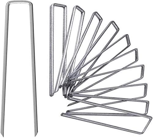6 Inch Galvanized Landscape Staples Stakes, 25 50 100 PCS Anti-Rust Garden Staples Tent Ground Stakes U-Shaped Landscape Pins for Secure Lawn Fabric, Decoration (25, 6 Inch) - size: 6 inch
