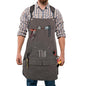Unisex Woodworking Work Apron, 16oz Multi-Pocket Canvas Apron - color: Grey