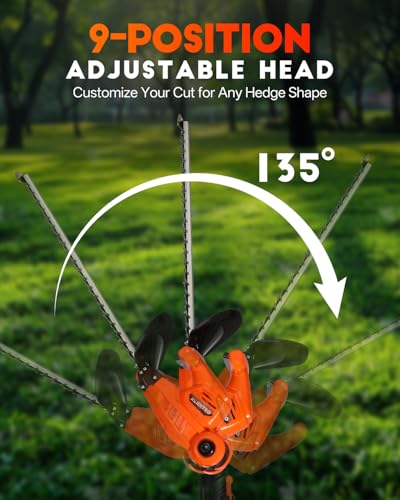 2-in-1 Cordless Hedge Trimmer with Telescoping Pole