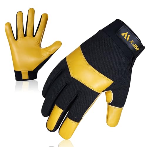 WFX Gardening Working Gloves Garden Thorn Proof Flexible Heavy Duty Leather Mechanic Utility Dexterity Breathable - size: X-Large