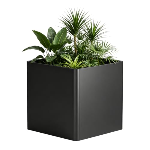 24 Inch Square Planters for Outdoor Plants,Black - color: Black, size: 24"L x 24"W x 24"H