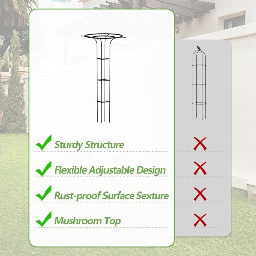 Trellis for Climbing Plants Outdoor, 72“Mushroom Top Trellis(2 Pack) - size: 2 pack(Square)