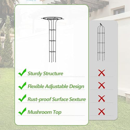 Trellis for Climbing Plants Outdoor, 72“Mushroom Top Trellis(2 Pack) - size: 2 pack(Square)