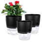 Vanavazon 6 Inch Self Watering Pots for Indoor Plants African Violet Pots - color: Black