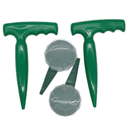 2 Pack Seed Planter Tool, 6.9" Dibber Garden Tool, Plastic Seed Dibbler for Planting, Bulb Digger Garden Planter with Handle for Sowing Seeds, Planting, Bulbs, Digging (Green, 2pcs per Pack)