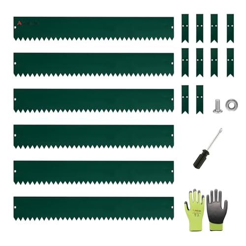 Anleolife 6-inch Green Steel Garden Edging - color: Green, style: 6 inch tall