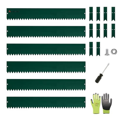 Anleolife 6-inch Green Steel Garden Edging - color: Green, style: 6 inch tall