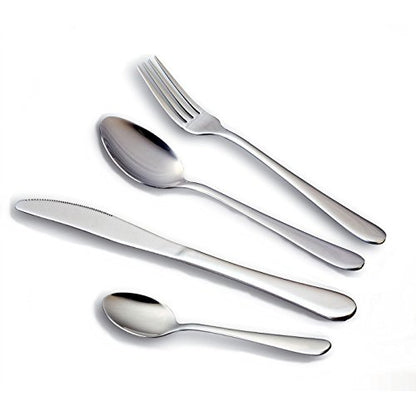 HornTide 16-Piece Flatware Sets Dinner Knife Fork Spoon Teaspoon, 4-Piece Place Setting Service for 4 Person Stainless Steel Mirror Polishing, Ideal for Home, Kitchen and Restaurant - size: 16-Piece Pack