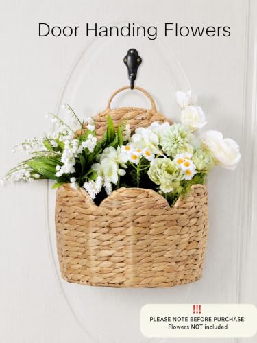Hanging Door Basket,Scalloped Wall Baskets for Front Door- L - size: Large