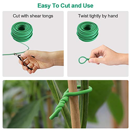 Garden Flexible Wire Tie, TPR Soft Twist Plant Ties Support Plant Vines for Supporting and Fixing Garden Planting Branches Vines & Stems ,Organize Data Wire and Office Organization (100ft, 0.2in) - size: 100ft