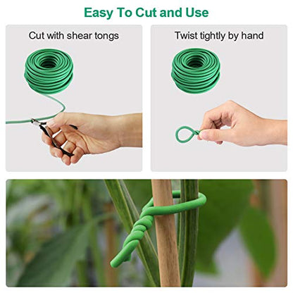 Garden Flexible Wire Tie, TPR Soft Twist Plant Ties Support Plant Vines for Supporting and Fixing Garden Planting Branches Vines & Stems ,Organize Data Wire and Office Organization (100ft, 0.2in) - size: 100ft