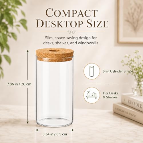 HOMSFOU Plant Propagation Stations, Glass Hydroponic Vase with Cork Lid