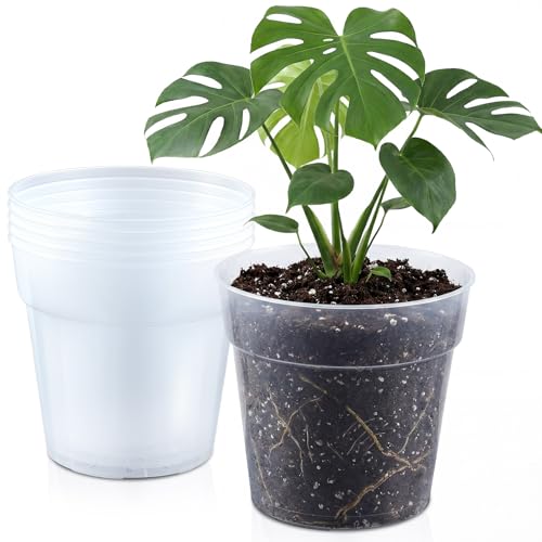 Vesici 6 Pcs 13 Inch Large Thickened Clear Nursery Pots - size: 13 Inch