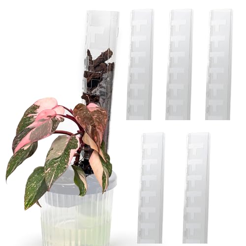 THICCLY V3 GrowPole Medium 5 Pcs - Front Opening Plastic Moss Poles for Climbing Plants, D-Shaped Moss Pole for Monstera Plant Support Plant Climbing Pole, Plastic Plant Pole Support for Philodendron - size: V3 GrowPole Medium 5 Pcs