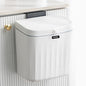 Kitchen Compost Bin Cabinet Hanging Small Trash Can with Lid 2.4 Gallon - color: ivory white