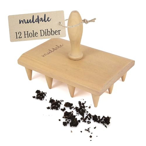 Muldale Multi Seed Dibber Garden Tool - Seedling Spacing Tool with Handle - Plant Dibber Yard - Seed Spacer - Made in England - Dibbler Gardening Accessory - size: Multi Dibber Tray