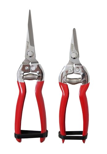 Florist Scissors, Potted Plants Bonsai Pruning Snip, Stainless Steel Serrated Blade, for Arranging Flowers, Trimming Plants and Harvesting Herbs, Vegetables, Fruits Picking Shears 2-Pack