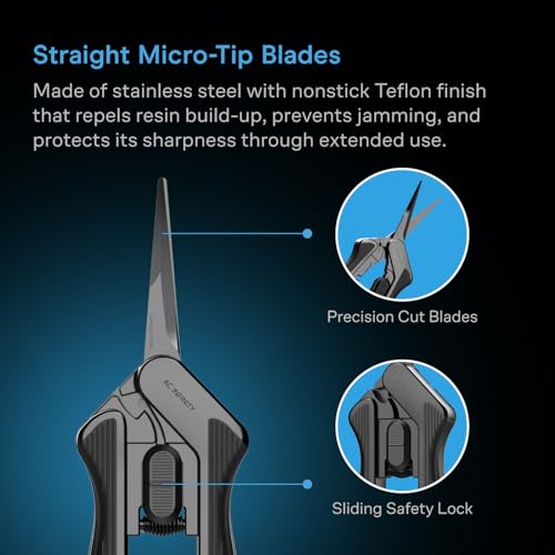 AC Infinity Ergonomic Pruning Shear 6.6”, Stainless Steel Blades, 2-Pack - style: Straight Blades x2
