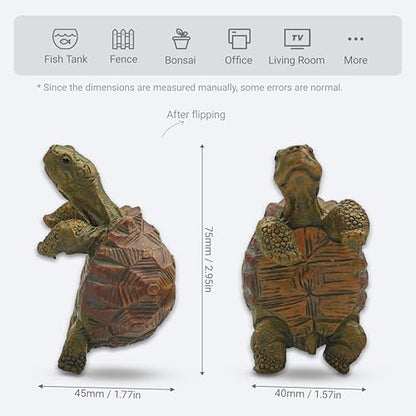 Mini Turtle Statue Miniature Tortoise Figurine Plant Pot Hugger - style: Turtle