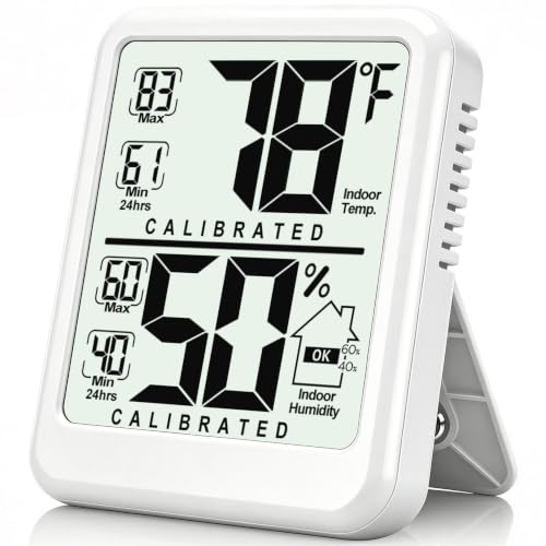 Antonki Room Thermometer Indoor Hygrometer, Temperature and Humidity Meter - color: White（ new version)