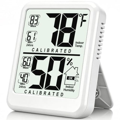 Antonki Room Thermometer Indoor Hygrometer, Temperature and Humidity Meter - color: White（ new version)