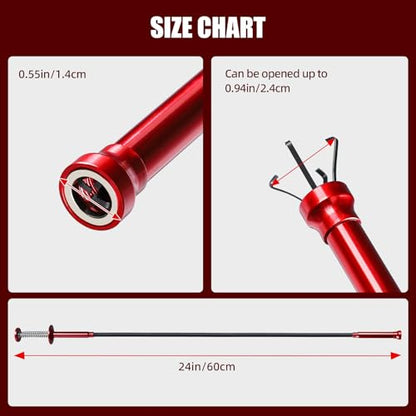 Flexible Grabber Tool, Magnetic 4-Claw Gripper (24", Red) - size: Red Magnetic