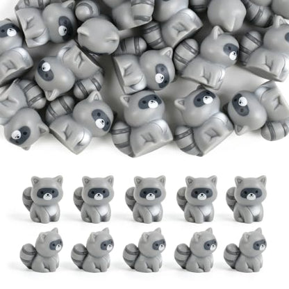 20PCS Tiny Resin Raccoon Figurines for Fairy Garden Terrarium Decor