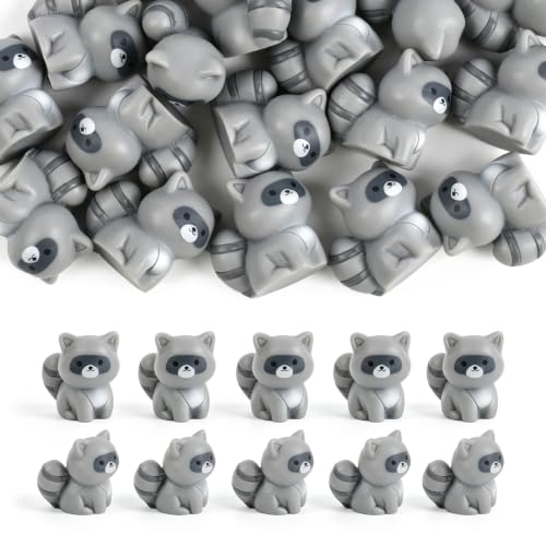 20PCS Tiny Resin Raccoon Figurines for Fairy Garden Terrarium Decor