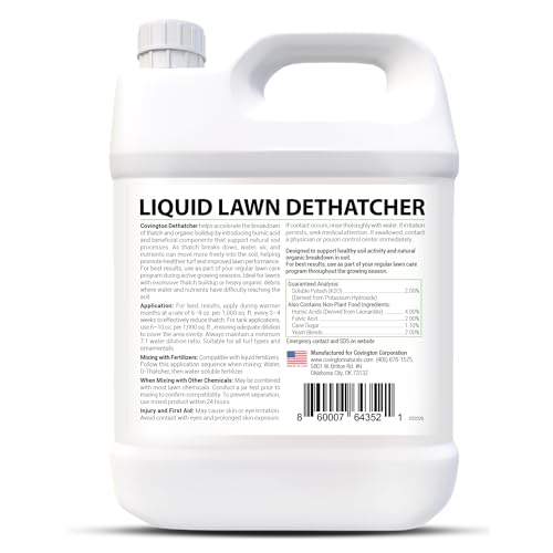 Covington Liquid Lawn Dethatcher (32oz) – Liquid Aerator Concentrate & Humic Thatch Remover, Soil Softener & Grass Thatch Buster for Lawns & Gardens – Kids & Pet Safe, Made in USA - size: Quart
