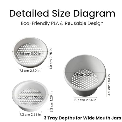 Honeycomb Sprouting Trays for Mason Jars, 3-Pack Seed Starter